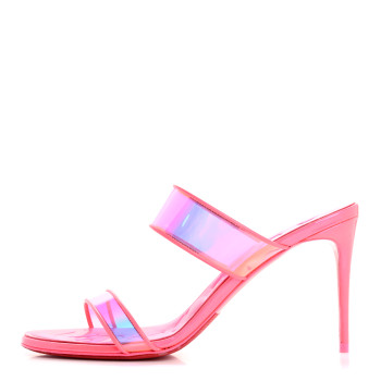 CHRISTIAN LOUBOUTIN PVC Just Loubi 85 Sandals 40 Fluo Pink