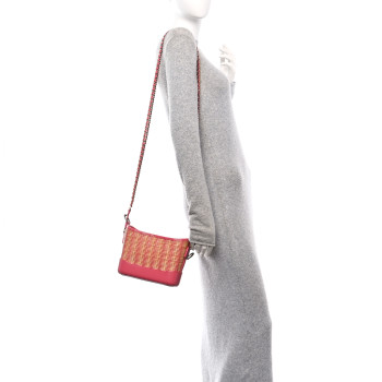 CHANEL Rattan Calfskin Small Gabrielle Hobo Beige Pink
