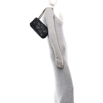 CHANEL Lambskin Jersey Scales Flap Black
