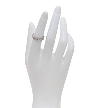 CARTIER 18K White Gold Diamond .23ct LOVE Solitaire Engagement Ring 51 5.75