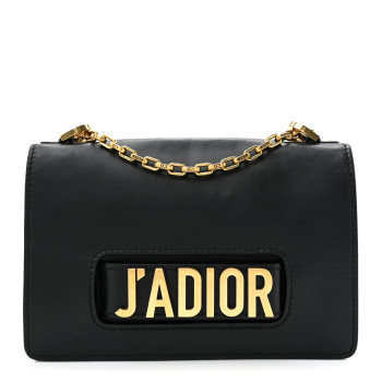 CHRISTIAN DIOR Calfskin J'Adior Chain Flap Bag Black