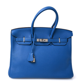 HERMES Togo Birkin 35 Bleu Azteque