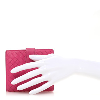 BOTTEGA VENETA Nappa Intrecciato Mini Wallet Violet Fuxia