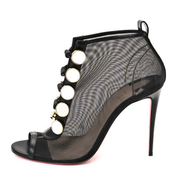 CHRISTIAN LOUBOUTIN Mesh Nappa Marikate 100 Ankle Boots 40 Black