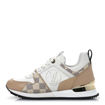 LOUIS VUITTON Calfskin Damier Azur Run Away Sneakers 36 White
