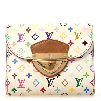LOUIS VUITTON Monogram Multicolor Joey Wallet White Litchi