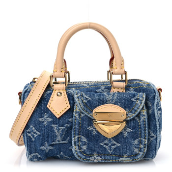 LOUIS VUITTON Monogram Denim Nano Speedy Blue