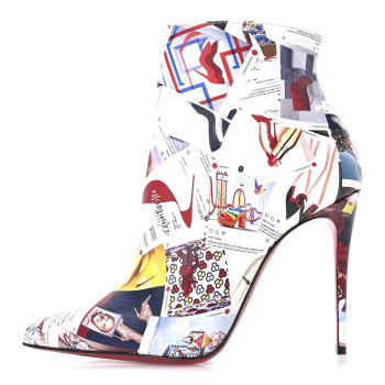 CHRISTIAN LOUBOUTIN Calfskin Collage So Kate Booty 100 Ankle Boots 36.5 Multicolor