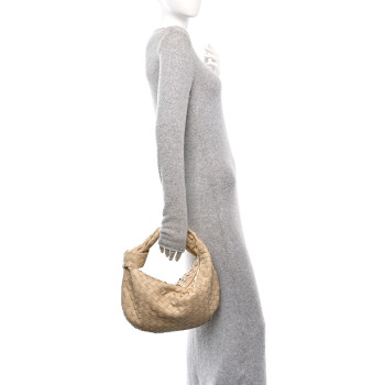 BOTTEGA VENETA Nappa Intrecciato Teen Jodie Hobo Porridge