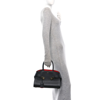 SALVATORE FERRAGAMO Calfskin Small Hug Bag Black