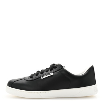 CHANEL Calfskin CC Womens Sneakers 37.5 Black