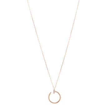 CARTIER 18K Pink Gold Diamond Juste Un Clou Pendant Necklace