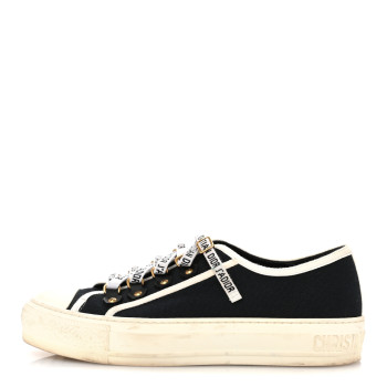 CHRISTIAN DIOR Canvas Walk'N'Dior Low Top Sneakers 36.5 Black