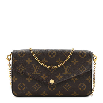 LOUIS VUITTON Monogram Pochette Felicie Chain Wallet Fuchsia