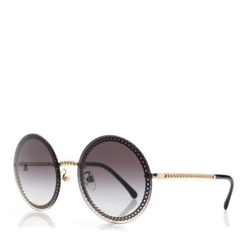 CHANEL Round Chain Sunglasses 4245 Gold