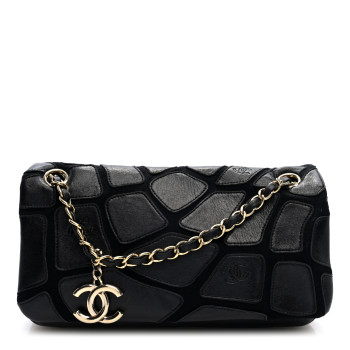 CHANEL Lambskin Jersey Scales Flap Black