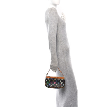 LOUIS VUITTON Monogram Multicolor Pochette Accessories Black