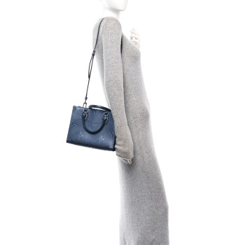 LOUIS VUITTON Metallic Empreinte Monogram Giant Onthego PM Navy Nacre