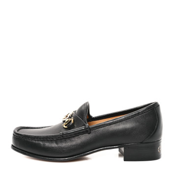 GUCCI Agnello Plonge Granada Kid Mens Zumi Loafers 6 Black