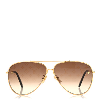 LOUIS VUITTON Metal The LV Pilot Sunglasses Z1620U Gradient Brown Monogram