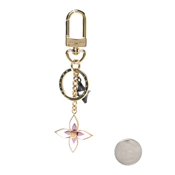 LOUIS VUITTON Monogram Blooming Flowers BB Bag Charm Key Holder Dore