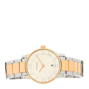 TIFFANY Stainless Steel 18K Rose Gold 29mm Atlas 2-Hand Quartz Watch