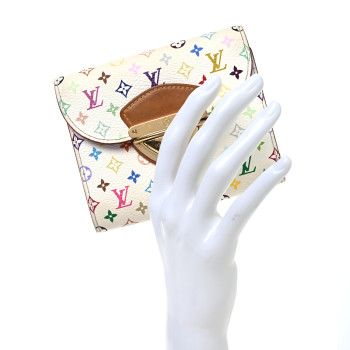 LOUIS VUITTON Monogram Multicolor Joey Wallet White Litchi