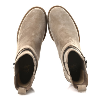 CHRISTIAN LOUBOUTIN Suede CL Chelsea Booty 37 Beige