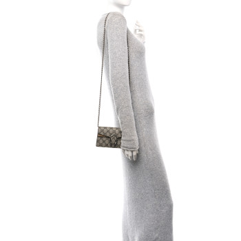GUCCI GG Supreme Monogram Super Mini Dionysus Shoulder Bag Taupe
