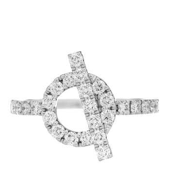 HERMES 18K White Gold Diamond Finesse Ring 53 6.25