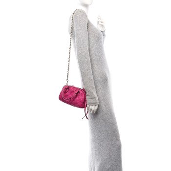GUCCI Nylon Calfskin Enamel GG Matelasse Mini Bowler Bag Lovely