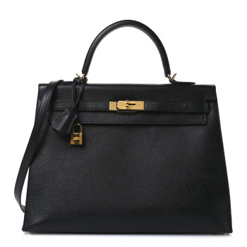 HERMES Epsom Kelly Sellier 35 Black
