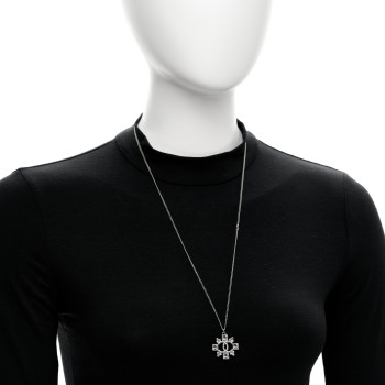 CHANEL Crystal Strass Necklace Silver