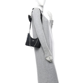 PRADA Nylon Re-Edition 2005 Shoulder Bag Black