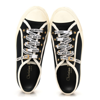 CHRISTIAN DIOR Canvas Walk'N'Dior Low Top Sneakers 36.5 Black