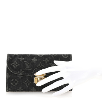 LOUIS VUITTON Denim Amelia Wallet Black