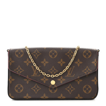LOUIS VUITTON Monogram Pochette Felicie Chain Wallet Fuchsia