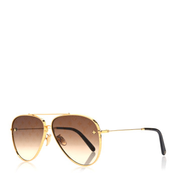 LOUIS VUITTON Metal The LV Pilot Sunglasses Z1620U Gradient Brown Monogram