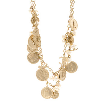 CHANEL CC Medallion 100 Anniversary Chain Necklace Gold