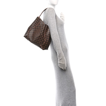 LOUIS VUITTON Damier Ebene Caissa Hobo Rose Ballerine