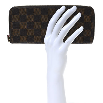 LOUIS VUITTON Damier Ebene Clemence Wallet Cherry
