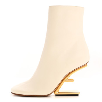 FENDI Nappa Fendi First 95mm Booties 36 White