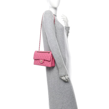 CHANEL Caviar Quilted Small Double Flap Pink
