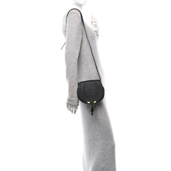 CHLOE Calfskin Mini Marcie Round Crossbody Bag Black