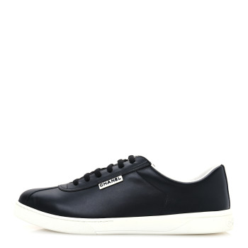 CHANEL Calfskin CC Mens Sneakers 11.5 Black