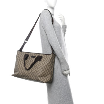 GUCCI GG Plus Monogram Travel Bag Dark Brown