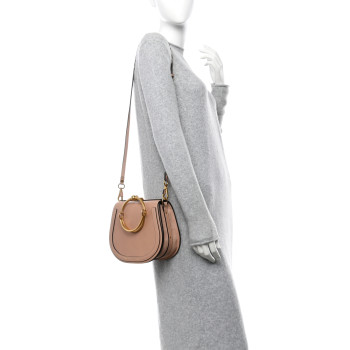 CHLOE Calfskin Suede Medium Nile Bracelet Bag Biscotti Beige