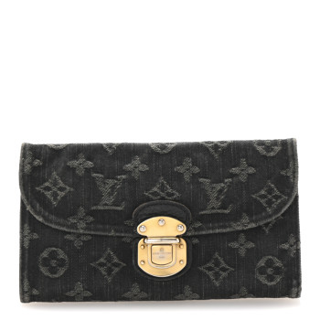 LOUIS VUITTON Denim Amelia Wallet Black