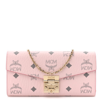 MCM Visetos Large Patricia Wallet On Chain Soft Pink