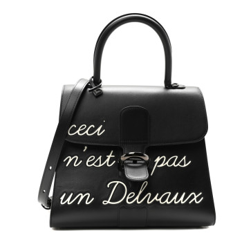 DELVAUX Calfskin MM L'Humour Brillant Satchel Black